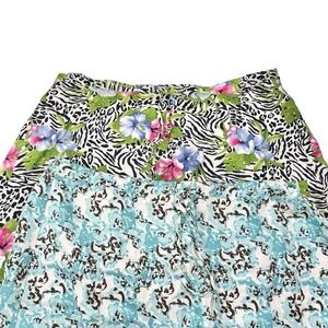 2pk‎ Choices XL Multicolor Linen Skirt Set Floral Zebra Abstract Ruffle Coastal